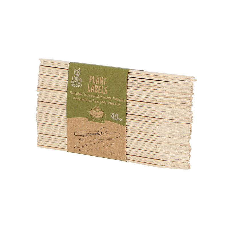 Lot de 40 étiquettes bois pour plantes