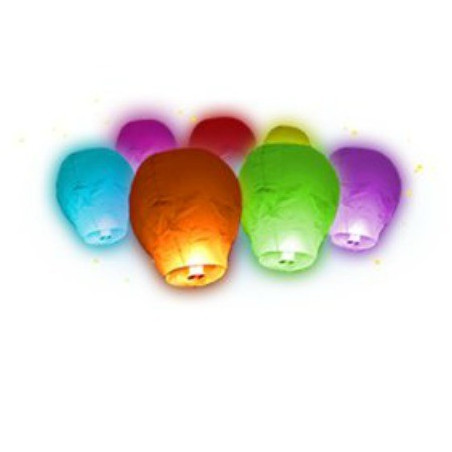  6 Lanternes volantes multi-couleurs 