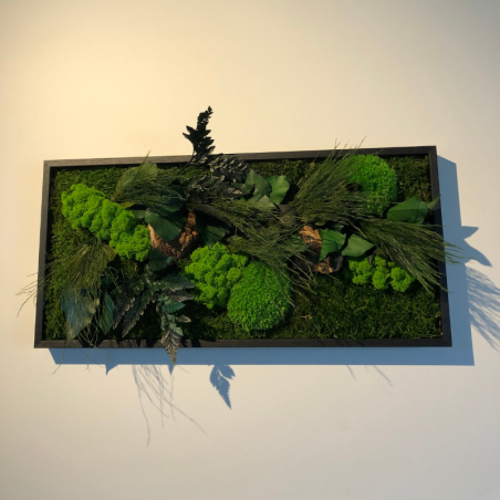 Tableau végétal mural stabilisé 57cm Noir