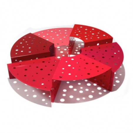 Table de jardin en métal HEXALTO rouge