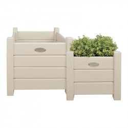 Lot de 2 bacs à fleurs extérieur blancs