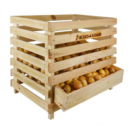 Caisse bois stockage pommes de terre
