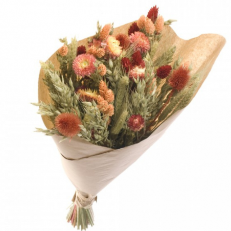 Bouquet Vase Fleurs séchées Orange 50 cm
