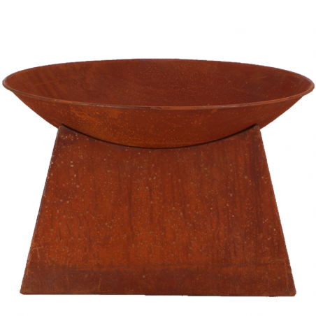 Brasero Acier Rouille sur socle