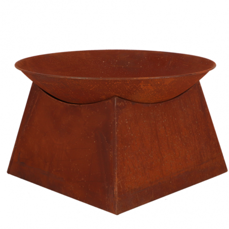 Brasero Acier Rouille sur socle