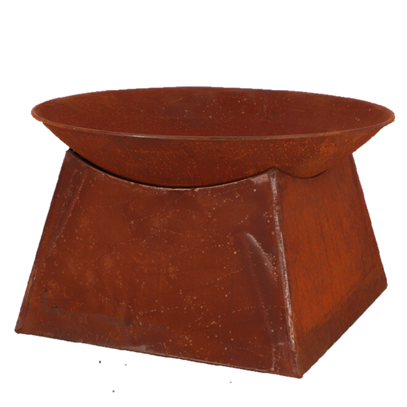 Brasero Acier Rouille sur socle
