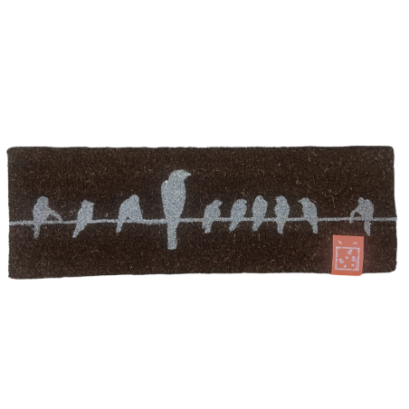 Tapis Oiseaux marron fibres/coco 75 x 25 cm