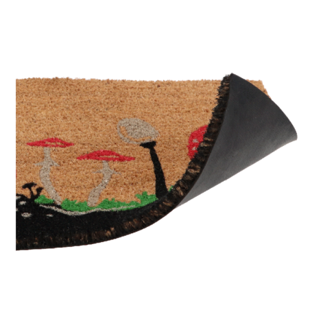Paillasson coco motif champignons 60cm