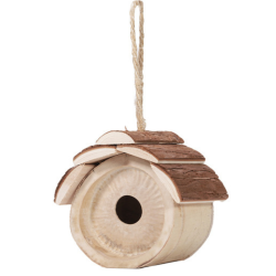 Nichoir rond pour oiseaux en bois