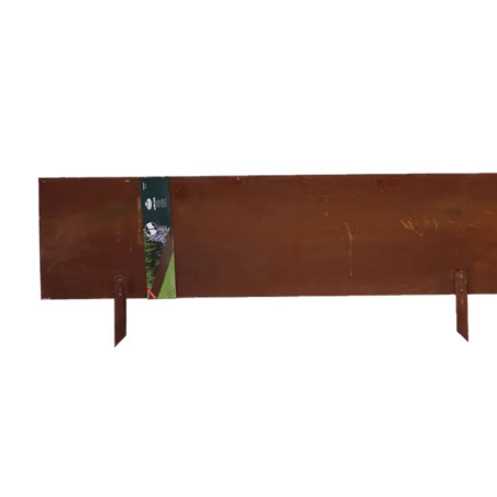 Bordure jardin acier rouillé motif 105x35cm