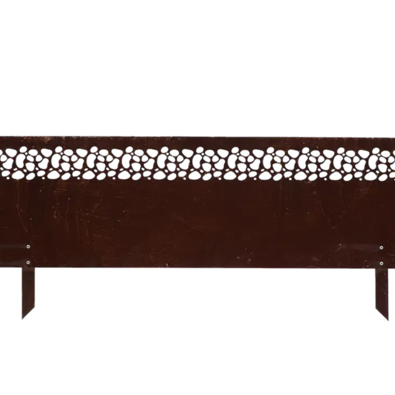 Bordure jardin acier rouillé ajouré 105x35cm