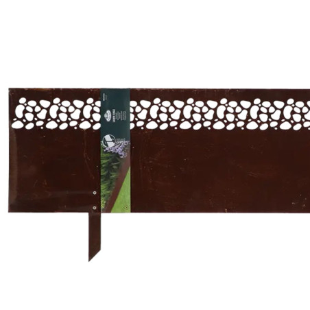 Bordure jardin acier rouillé ajouré 105x35cm