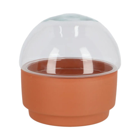 Jardinière terrarium Terre cuite et Verre 21x22cm