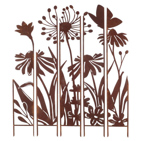 Déco paravent jardin métal Fleurs 138x170cm