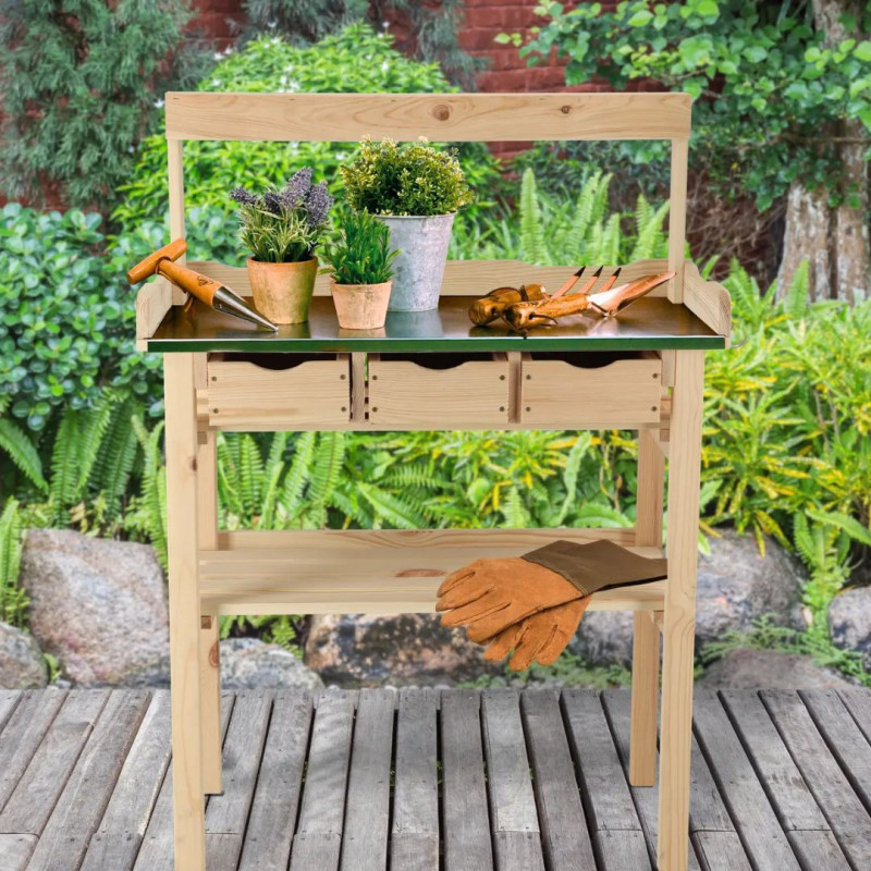 Table à rempoter Etagère 80x38x113cm