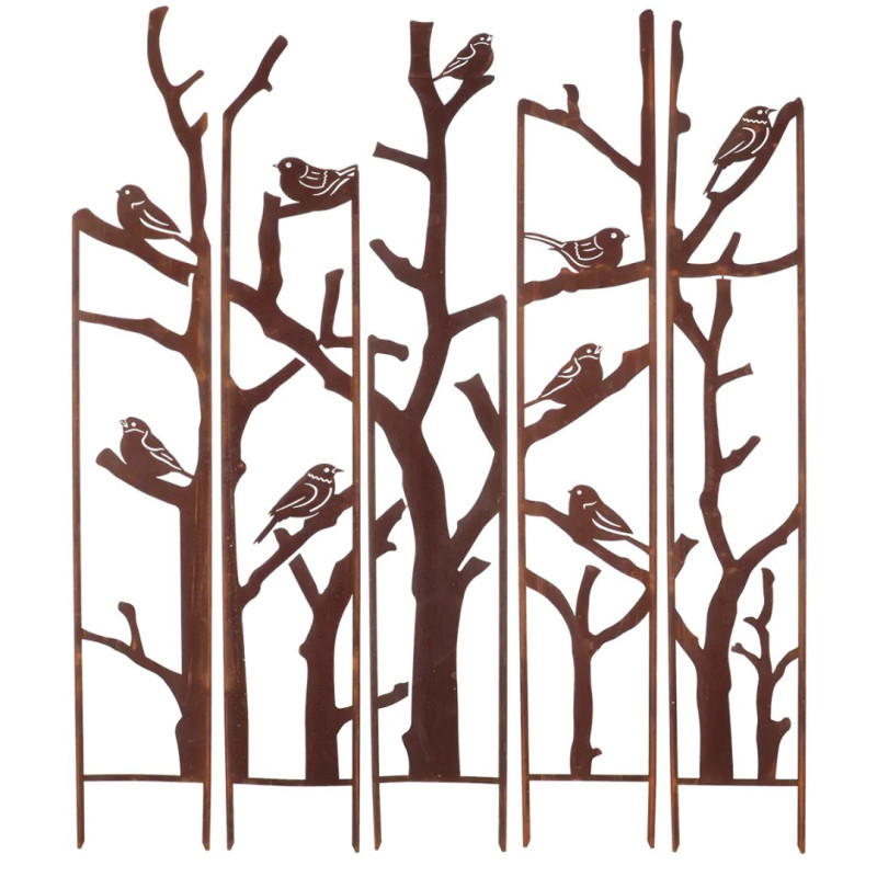Déco paravent jardin métal Oiseaux 138x170cm