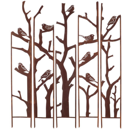 Déco paravent jardin métal Oiseaux 138x170cm