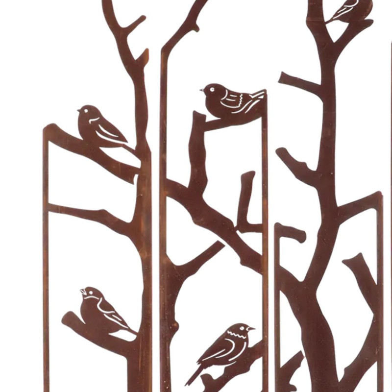Déco paravent jardin métal Oiseaux 138x170cm