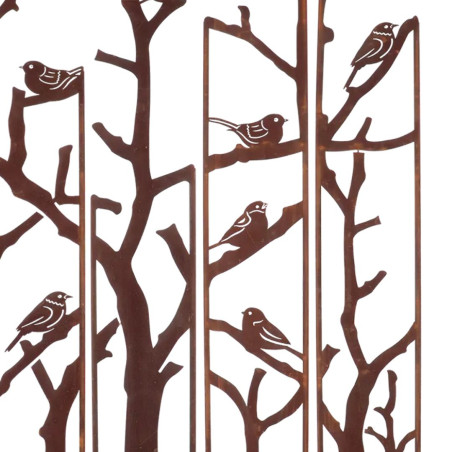Déco paravent jardin métal Oiseaux 138x170cm