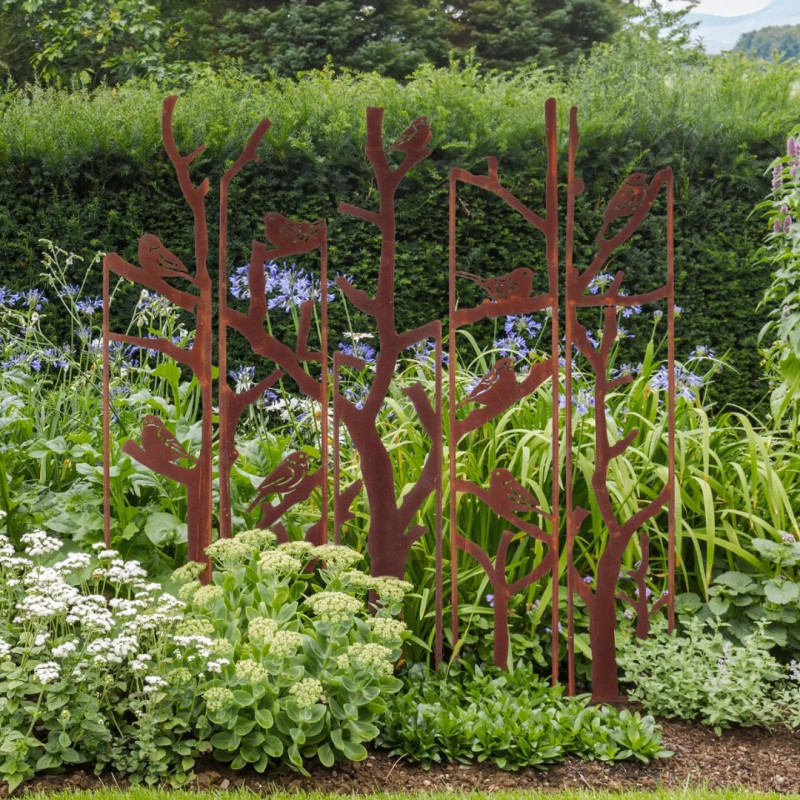 Déco paravent jardin métal Oiseaux 138x170cm