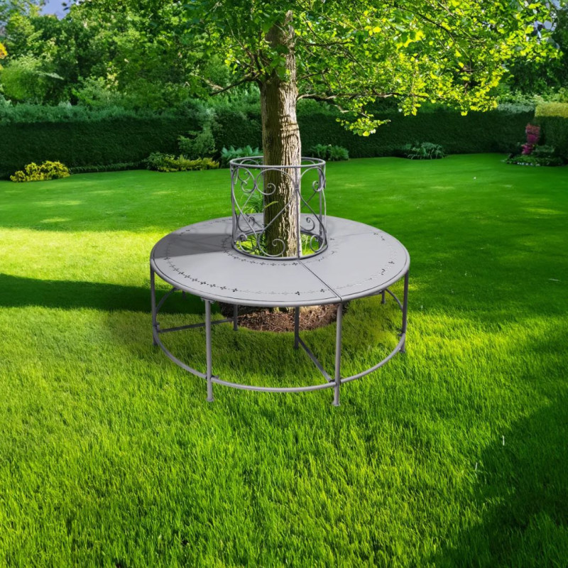 Banc tour d'arbre métal 123x123x90cm