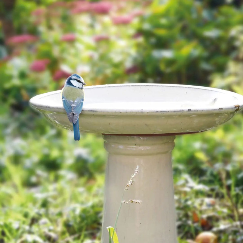 Bain oiseau sur pied Céramique crème 41x47cm