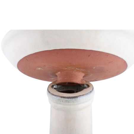 Bain oiseau sur pied Céramique crème 41x47cm