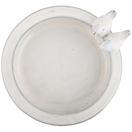 Bain oiseau sur pied Céramique crème 41x47cm