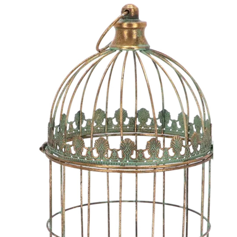 Lot de 2 cages oiseau déco Métal vieilli
