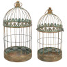 Lot de 2 cages oiseau déco Métal vieilli