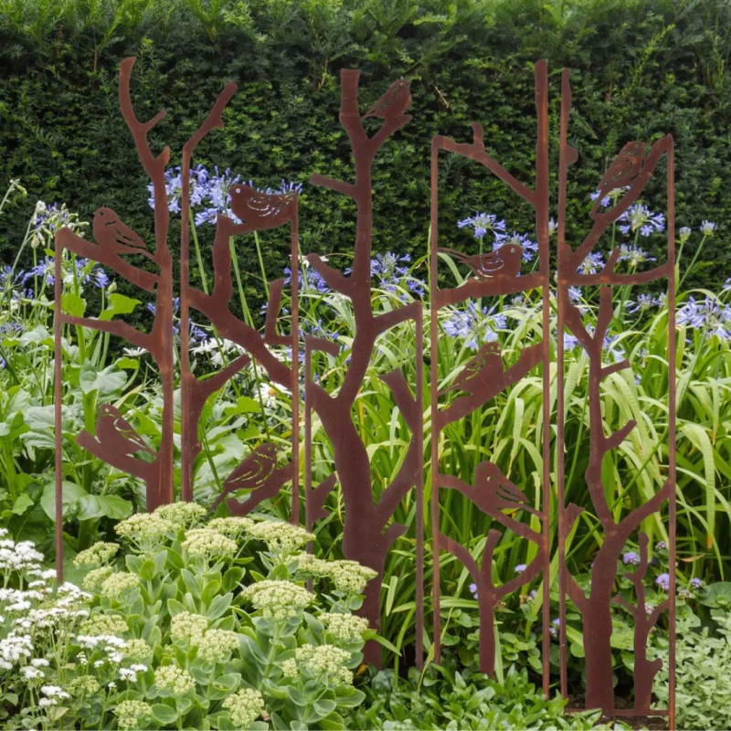 Paravent jardin métal Oiseaux 87x117cm
