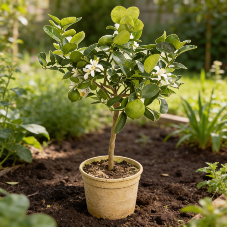 Citron vert (lime) - Citrus aurantifolia (Limon) mini tige en pot de 22cm