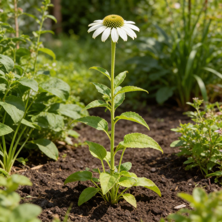 Échinacée purpurea Alba 20cm Godet 9cm - Echinacea