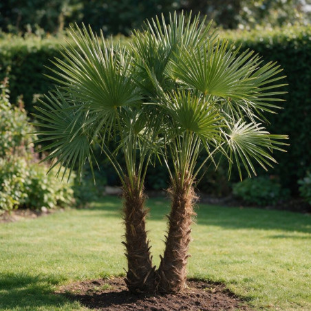 Palmier chanvre - Trachycarpus fortunei 2 troncs 200/230cm Pot 70L