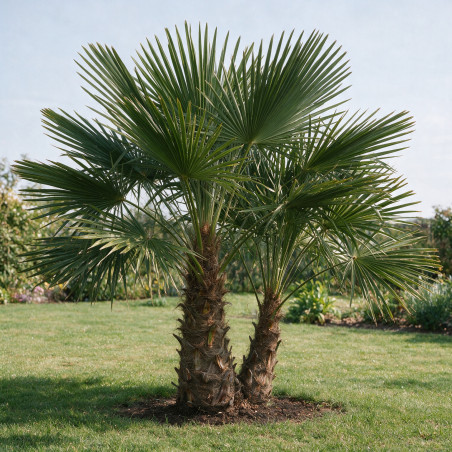 Palmier chanvre - Trachycarpus fortunei 2 troncs 120/140cm Pot 25L