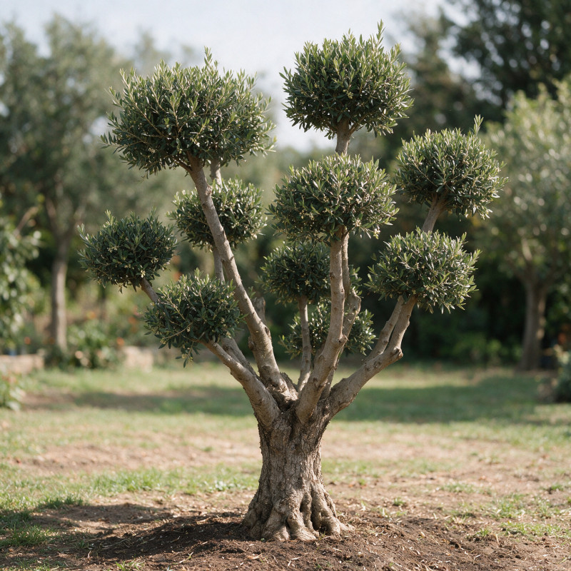 Olivier d’Europe - Olea europaea Pompoms 200cm Pot 90L - Topiaire à boules