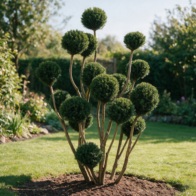 If Brownii - Taxus xmedia Brownii Bonsaï 175/200cm Pot 285L - Topiaire à boules