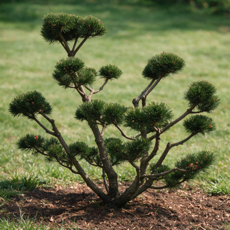 Pin de montagne Gnom - Pinus mugo Gnom Bonsaï 125/145cm Caisse bois 400L