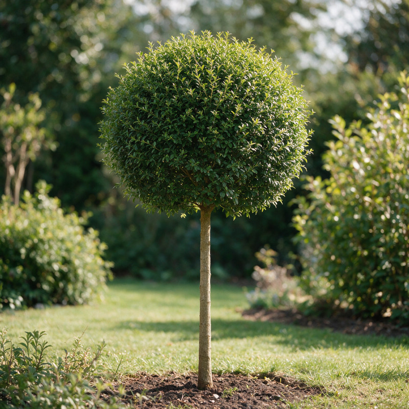 Troène de Delavay 150/160cm - Ligustrum jonandrum Forme Boule 50cm sur tige Pot 20L