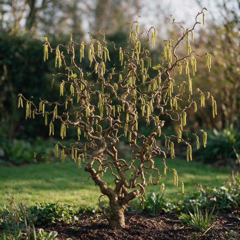 Noisetier Contorta - Corylus avellana Contorta 125/150cm Pot 50L