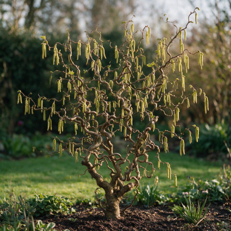 Noisetier Contorta - Corylus avellana Contorta 125/150cm Pot 50L