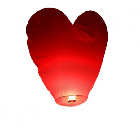 Lanterne volante coeur rouge (X1)