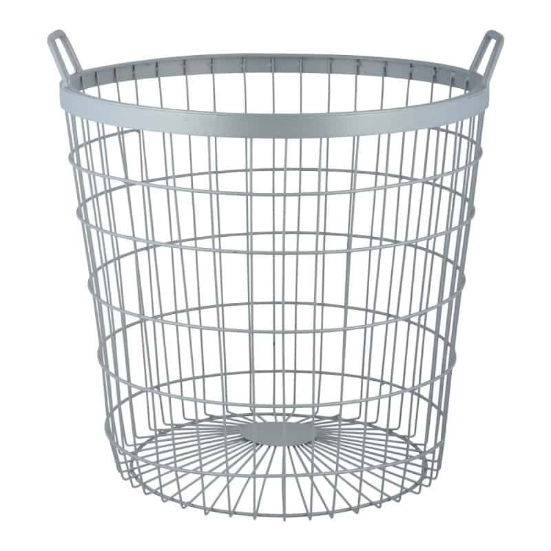 TERRE JARDIN Panier De Récolte 8 L Métal Noir – Poignées Bois Amovibles – Cueillette Fruits Légumes