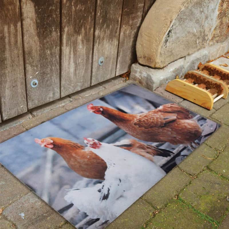 Tapis fermier Poules 76 x 46 cm