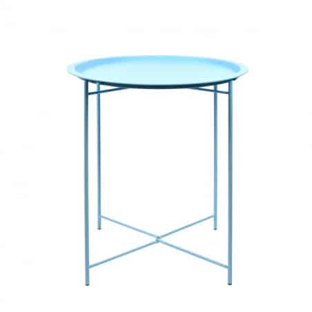 Table d'appoint en métal bleu
