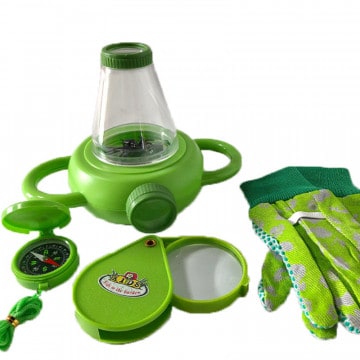 Kit Exploration Enfant 3-7 avec Gilet Safari, Chapeau & Jumelles | Boussole - Déguisement Aventurier Enfant & Kit Insecte - Cadeau pour Les Garçons et Les Filles