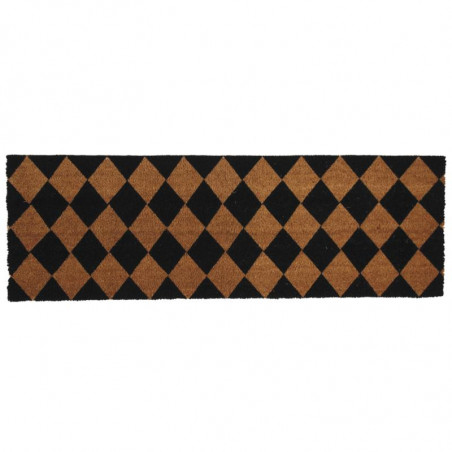 Paillasson coco motif damier 40x120 cm