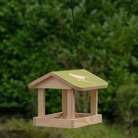 Mangeoire pour oiseaux en bois à suspendre - Mangeoire pas cher