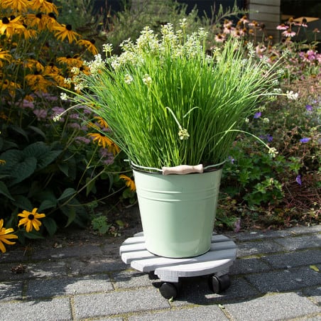 Support pour plantes rond gris D28cm