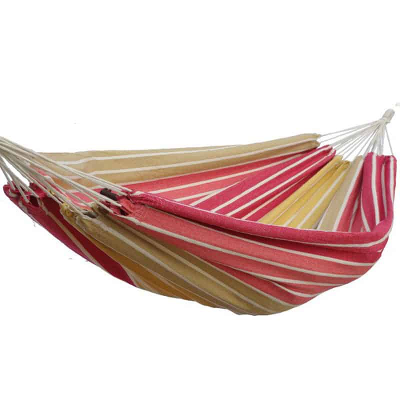 Hamac simple beige et rouge